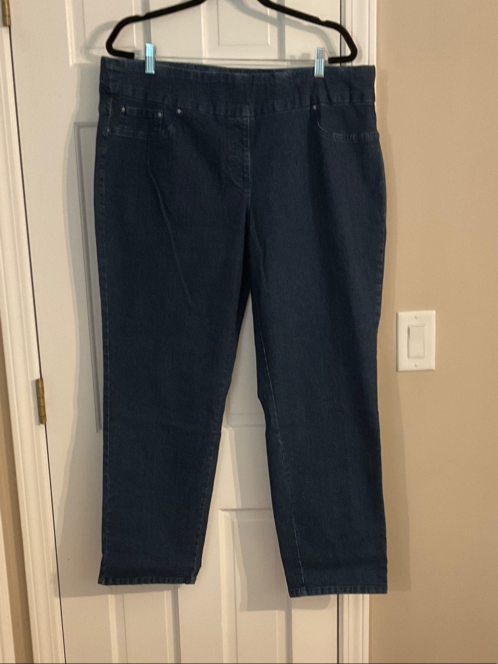 Ruby Rd. Dark Blue Ankle-Length Stretch Jeans
